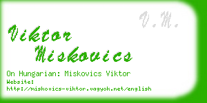 viktor miskovics business card